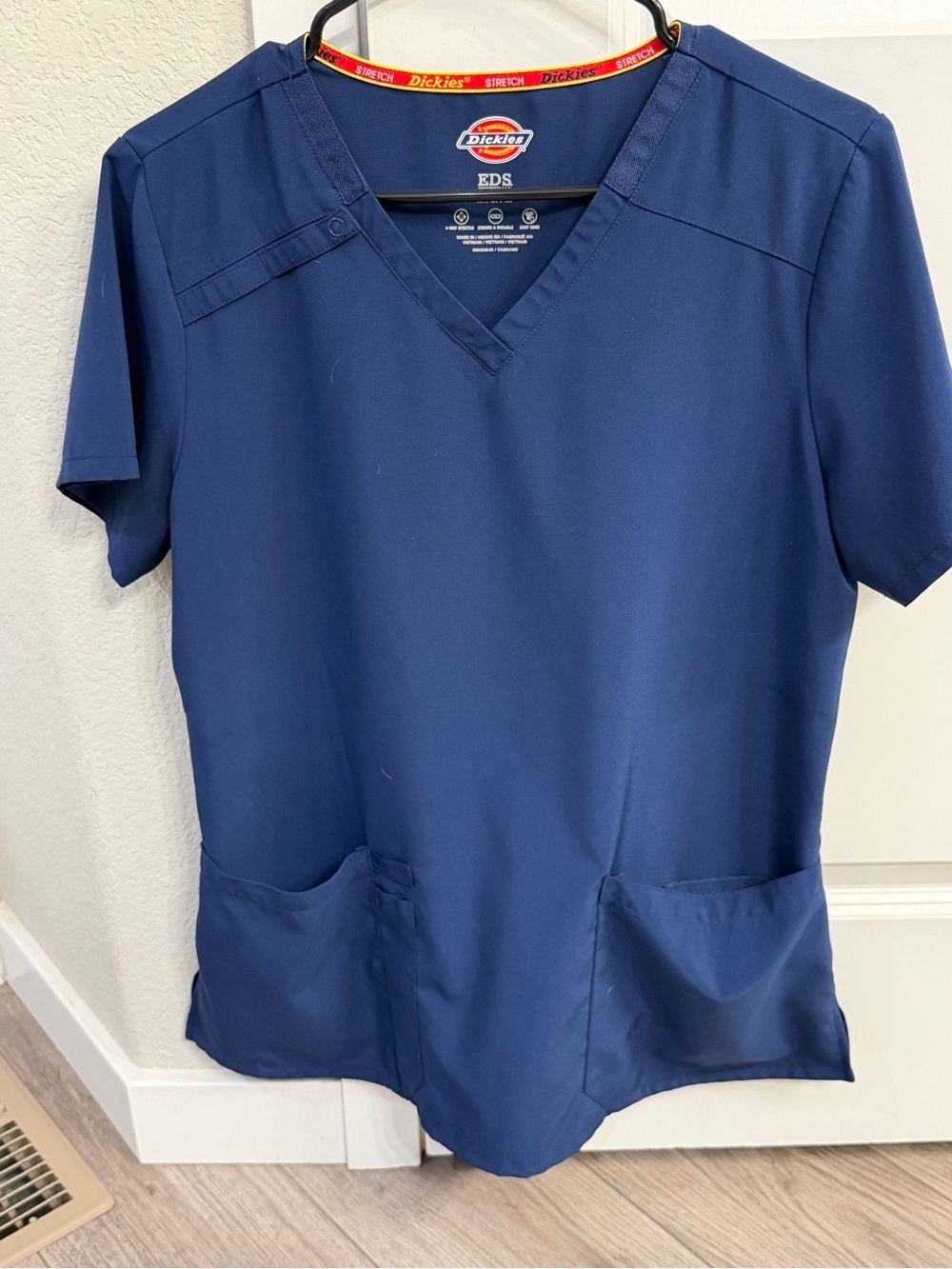 Dickies Navy V-Neck Medical Scrub Top